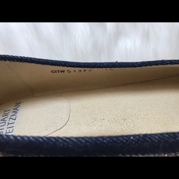 Stuart Weitzman Blue Silver Leopard with Bow Flats - Picture 8 of 8